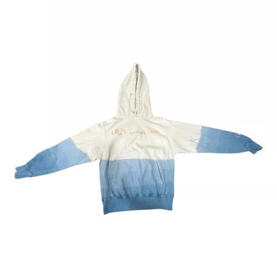 Champion Reverse Weave Hoodie Blue Fading White Size Small  Thick Baggy