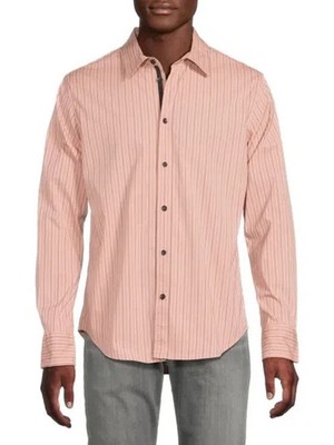 NWT $268 Rag & Bone Men's Tomlin Poplin In Mohagany Stripe Size: XX-Large