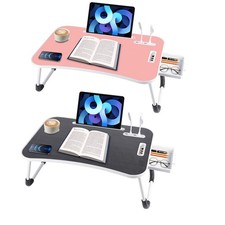 Laptop Tray Lap Desk Stand Foldable Bed Table Notebook Tray Cup Slot Adjustable