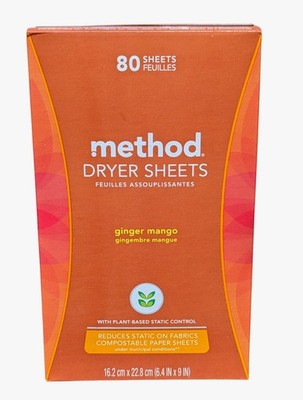 Method Dryer Sheets Ginger Mango 80 Sheets