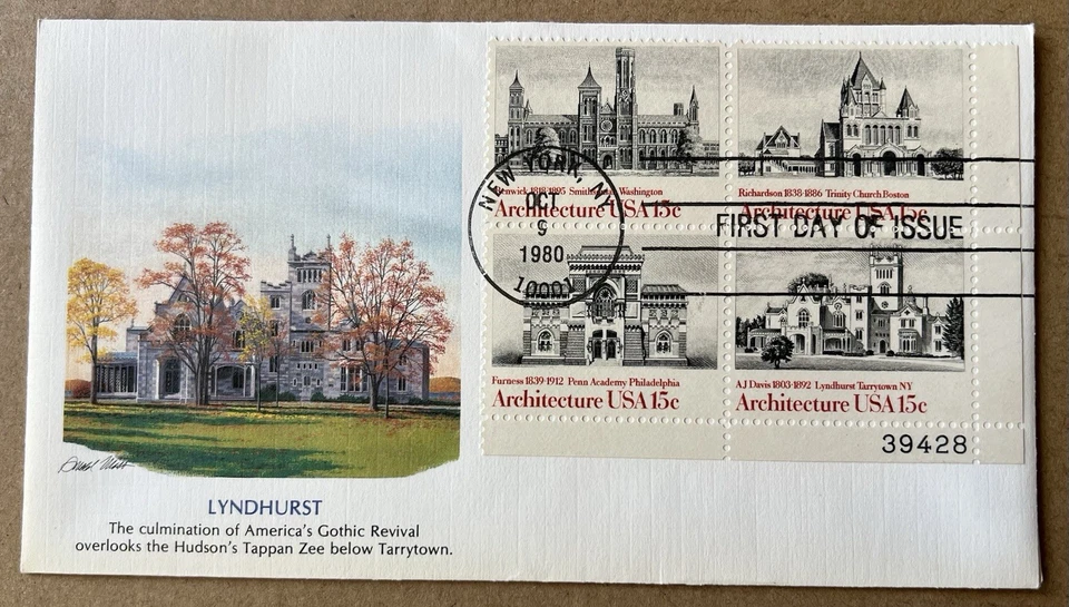 1980 Fleetwood FDC Set • Landmarks of American Architecture • 5 Covers - Image 4 of 4