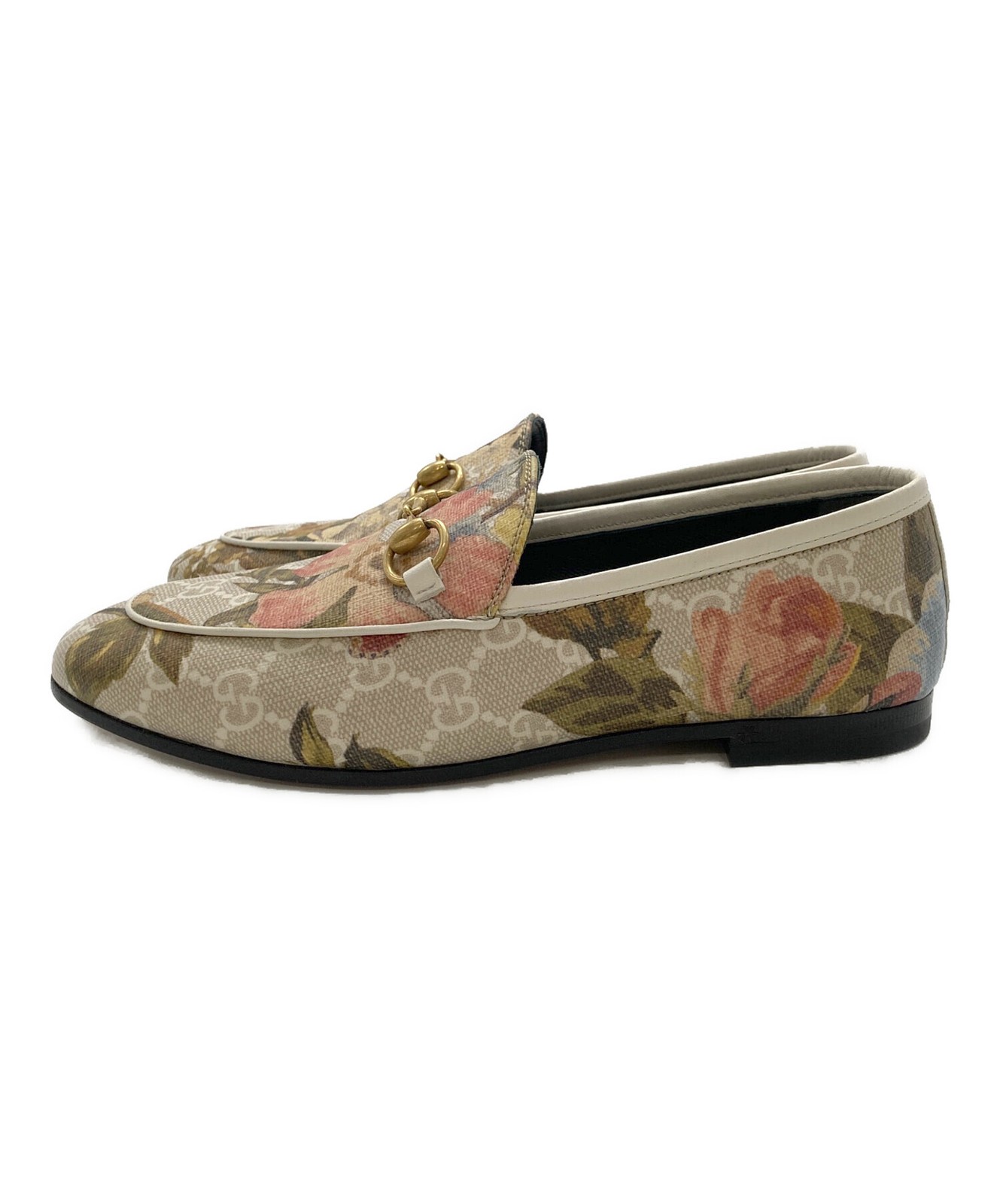 GUCCI Women's Loafers Horsebit Canvas Multicolor Size:34.5/JP:22 135310K Authen thumbnail 3
