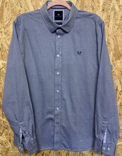 Mens Crew Clothing Long Sleeve Full Buttoned Shirt.Size L.Slim Fit.Blue.PRISTINE