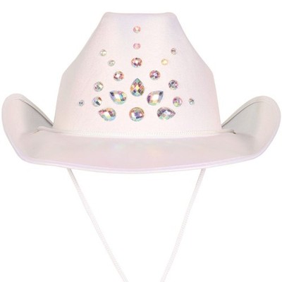 White Rhinestone Cowgirl Hat Adult Size fits Most Western Party Supplies Decor