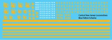 N Scale - Central New Jersey Locomotive Blue Yellow Decals