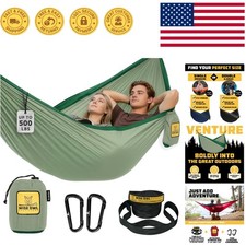 500lbs Double Portable Camping Hammock with Tree Straps - Lightweight & Durable