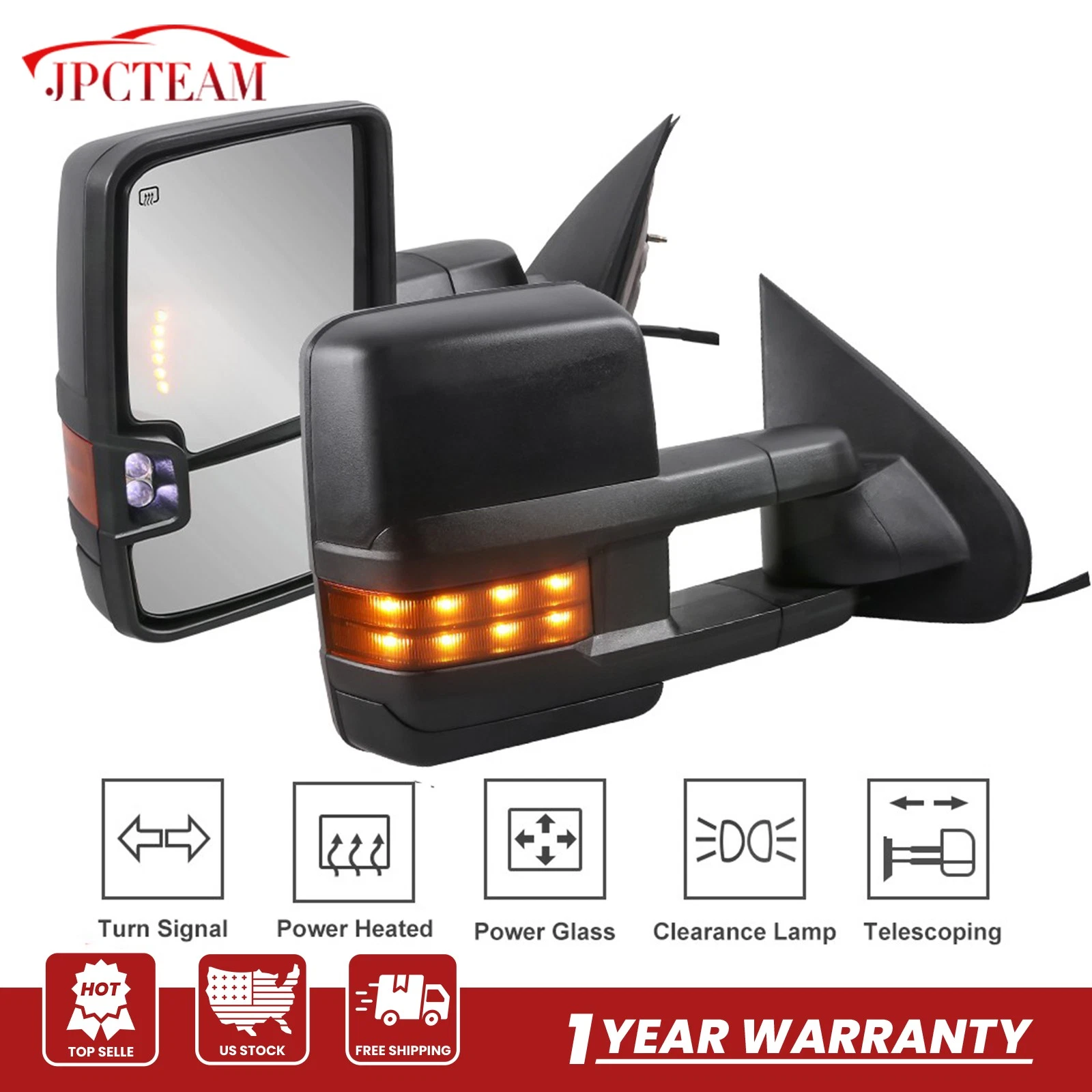 For 2014-2018 Chevy Silverado GMC Sierra 1500 2500 Power Heated Tow Mirrors Pair
Opens in a new wind