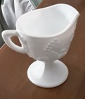 An Indiana WhiteGlass Footed Creamer   Colony Harvest Grape   Vintage 1950’s. 4” — photo 3