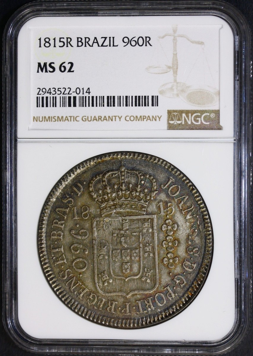 外国銀貨　ブラジル960R銀貨　1815年 1815-R Brazil 960 Reis SILVER COIN NGC MS62 | eBay