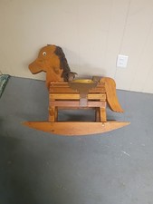 Beautiful Vintage Child's Wooden Rocking Horse 36  L x 12  W x 24  H