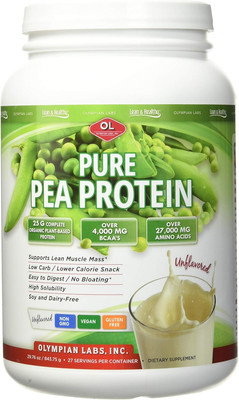 Olympian Labs Pea Protein Powder 2 Pound Plant Based Muscle Builder Unflavored