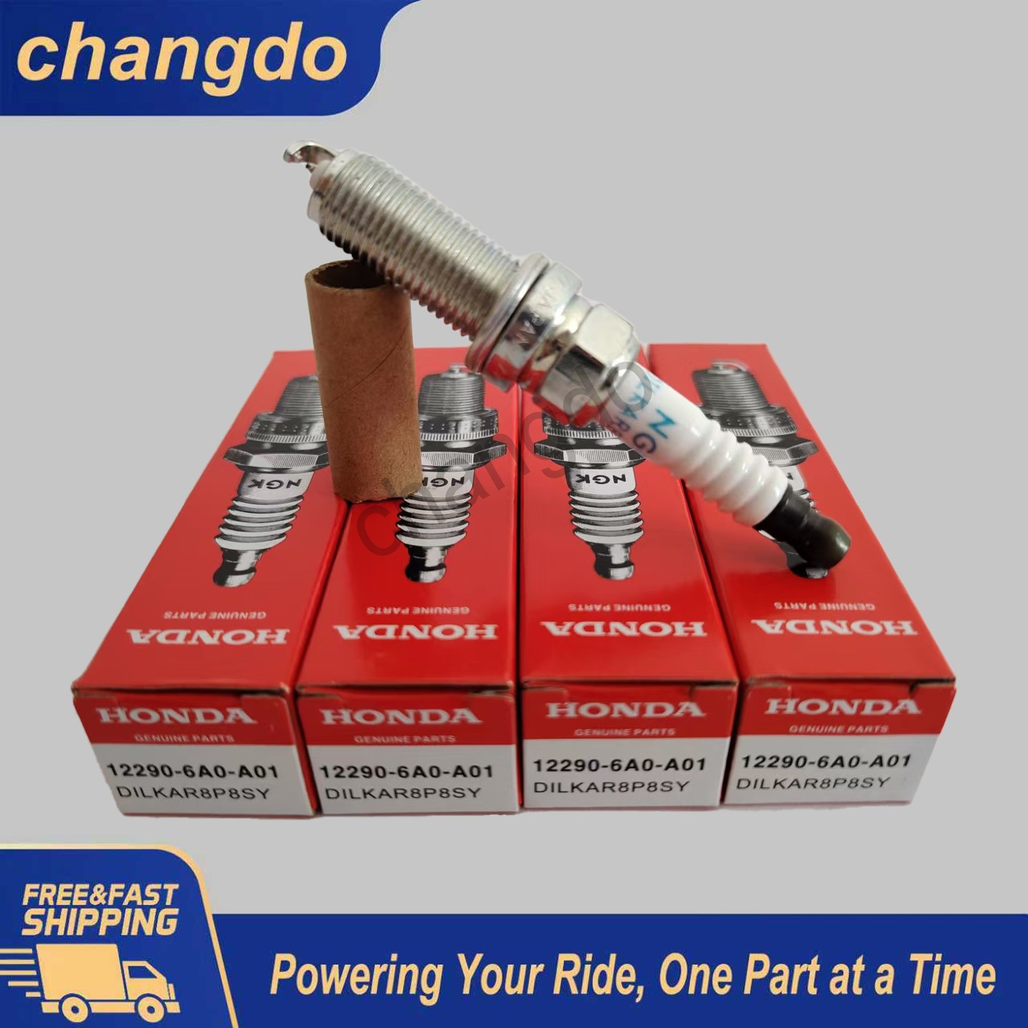 4PCS OEM NGK 12290-6A0-A01 Spark Plug DILKAR8P8SY  92411 For Honda Civic CR-V