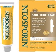 First Aid Antibiotic Pain-Relieving, Anti-Itch, & Scar Ointment with Neomycin,