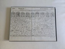 POMMERN Rügen Bild/Skizze Karte, alt (ca.1569) gerahmt, antik Sebastian Münster