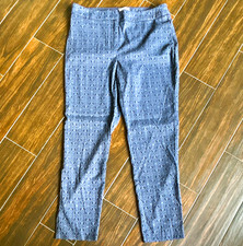 Chico's Women s Blue Geometric Pattern Ankle Pants Regular Size Type