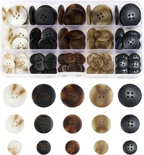 105Pcs Mixed Sewing Buttons,5 Color 4-Hole Craft Buttons,3 Size 15mm, 20mm, 25m