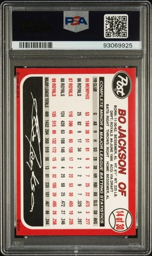 1990 Post Cereal #14 Bo Jackson Kansas City Royals PSA 6 EX-MINT New Slab! - Picture 2 of 2