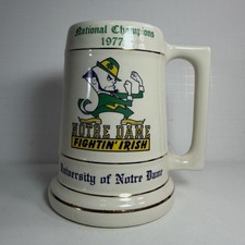 *nos* Notre Dame University Fightin Irish Beer Stein Mug 1977 National Champions