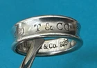 Vintage T & CO Tiffany & Company Sterling Silver 1837 Concave Size 9 Band Ring