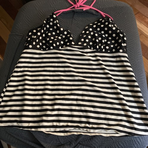 Joe Boxer Lettuce Edge Tankini Black Color, Juniors Sizes - Picture 2 of 5