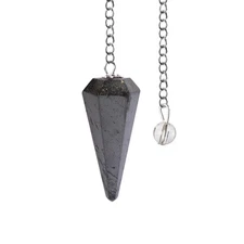 Hematite Pendulum Crystal Stone, Faceted Pendulum Divination Tools, Dowsing 