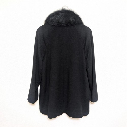 Authentic Innovation Cashmere Coat Blue Fox Color Black Size 11 Women's - Picture 15 of 24