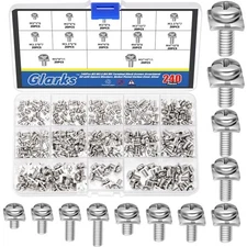 240pcs M3 M3.5 M4 M5 Terminal Block Screws with Square Washers Sets 12 Sizes ...