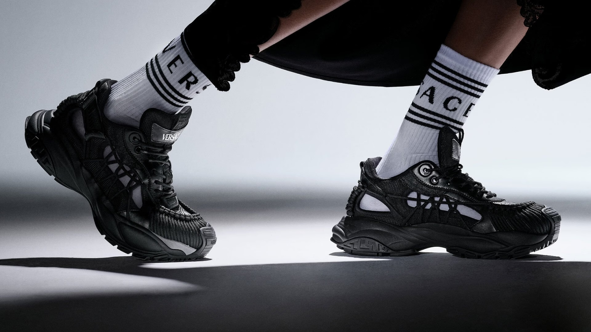 MERCURIO レザーシューズ VERSACE MERCURY BLACK LEATHER SCI FI PLATFORM SNEAKERS 48 15 ITALY