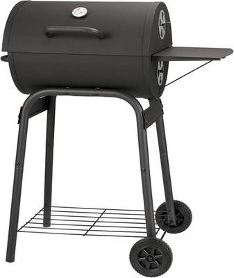 Barrel Charcoal Grill Large Charcoal Grills W/ Side Shelf Outdoor BBQ