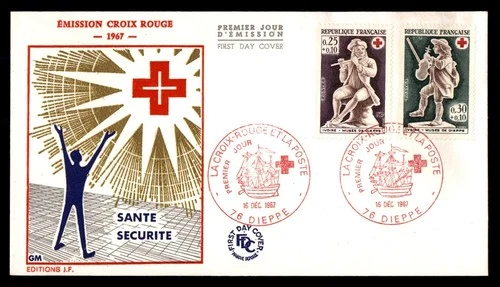 Mayfairstamps France FDC 1967 Figures Playing Music Red Cross First Day Cover aa