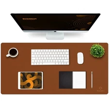 K KNODEL Large Office Leather Desk Mat, Mouse and Keyboard Pad, Computer and ...