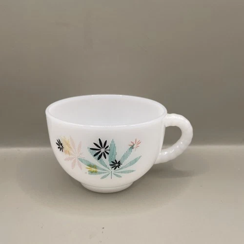 Vintage Federal Milk Glass 1950's Atomic Flower Cup Replacement