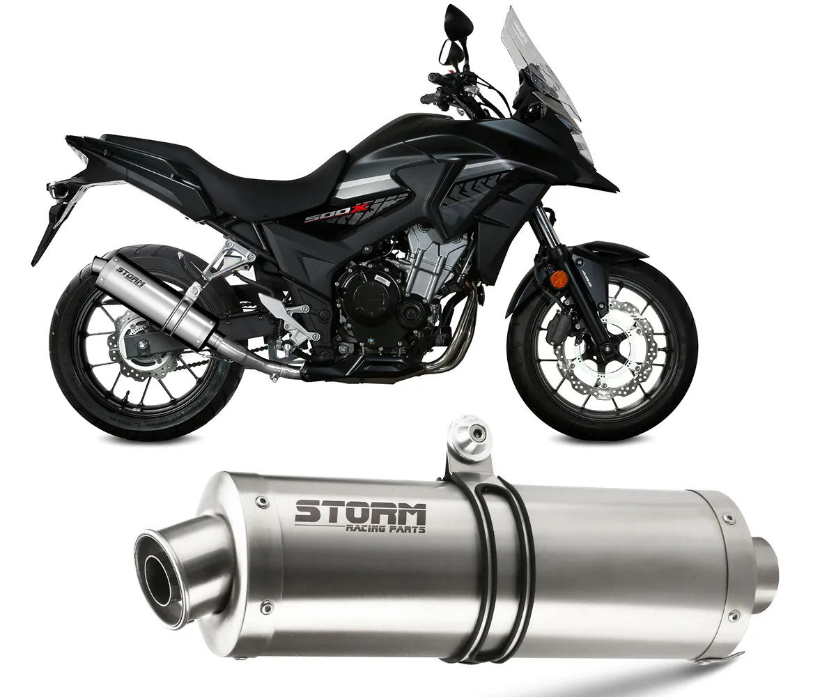 Exhaust Storm by Mivv Muffler Oval Steel for Honda Cb 500 X 2017 > 2020