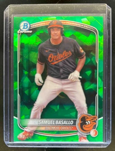 2025 Bowman Sapphire Samuel Basallo Chrome Prospects Green Refractor #/99