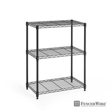 Black 3-Tier Adjustable Height Wire Welded Steel Garage Storage Shelving Unit (2