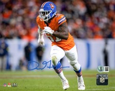 Dre Greenlaw Autographed Denver Broncos 8x10 Photo Beckett Witness 54662