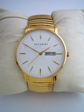 ACCURIST WATCH LONDON MENS 7300 CLASSIC GOLD STAINLESS STEEL EXPANDER GENUINE
