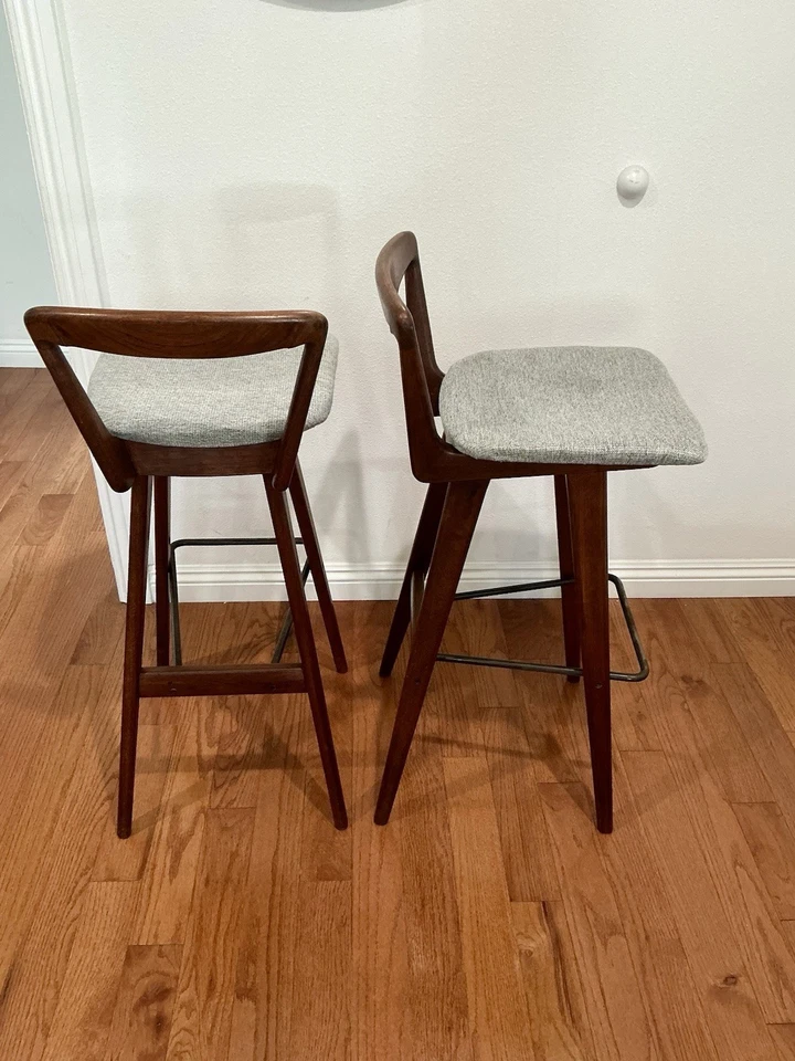 Henry Rosengren Hansen Teak Bar Stools for Brande Møbelindustri | Qty 2 - Image 3 of 4