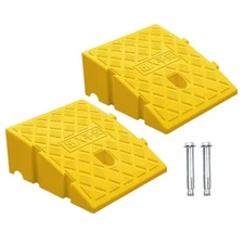 2 Pack 5.12 Inch High Curb Ramps with Hose Hook Plastic Driveway Ramps