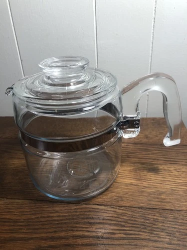 Vintage PYREX Flameware 4-CUP Glass Coffee Pot and Lid ONLY
