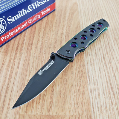 Smith & Wesson Folding Knife 2.75'' Stainless Steel Blade Prismatic/Metal Handle