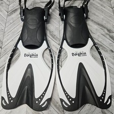 ScubaMax FN-308 Junior Kids Dolphin Fins L / XL WHITE Scuba Dive Swim Snorkeling