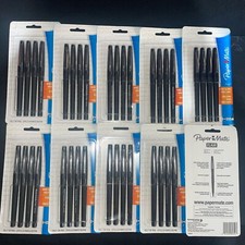 LOT of 10 Paper Mate Flair Felt Pens Medium Point Black Ink 84344 4 Count