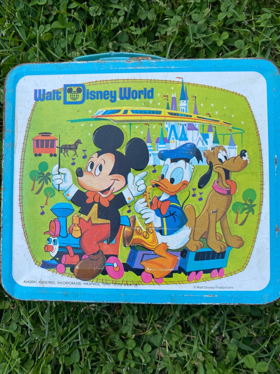Walt Disney ヴィンテージ メタルランチボックス Vintage 1970s Walt Disney World Mickey & Friends Metal Lunch Box