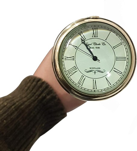 Beautiful Folding Walking Stick Cane with Brass Clock Handle Antique Regal Cl... - Picture 2 of 10