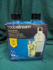 Sodastream Carbonating Bottles 2 Pack 1 Liter Black Tops New