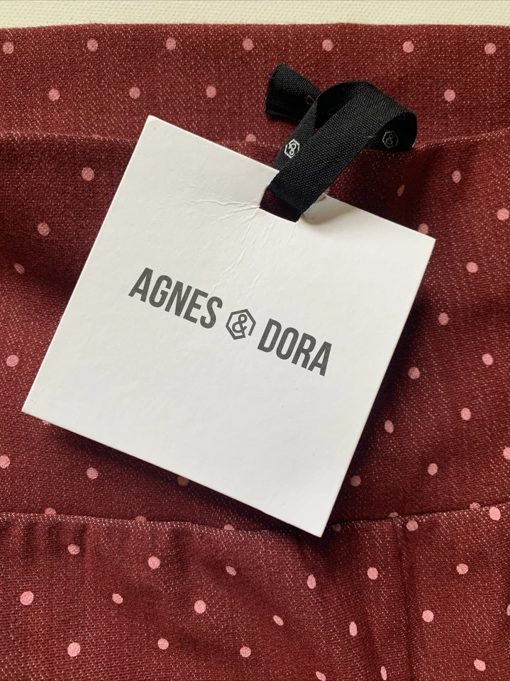 Леггинсы Agnes And Dora вязаные джеггинсы размер маленький темно-бордовые в горошек новые - Изображение 3 из 4