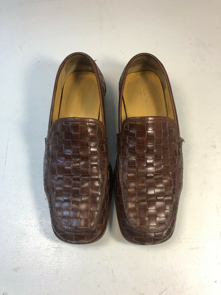 Bruno Magli Woven Loafer Size 9 M Men\'s Brown Leather Slip On Shoes BRUNO MAGLI Woven Ramon Brown Leather loafer Men main image 4