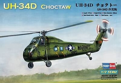 HobbyBoss UH-34D Choctaw American - Plastic Model Helicopter Kit - 1/72 Scale