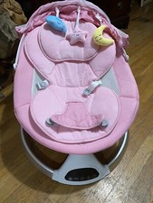 HARPPA Electric Baby Swing, Portable Bouncer w/ Bluetooth Remote, Pink